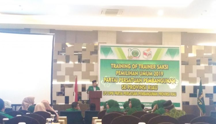 training of trainer saksi pemilu 2019 partai ppp riau